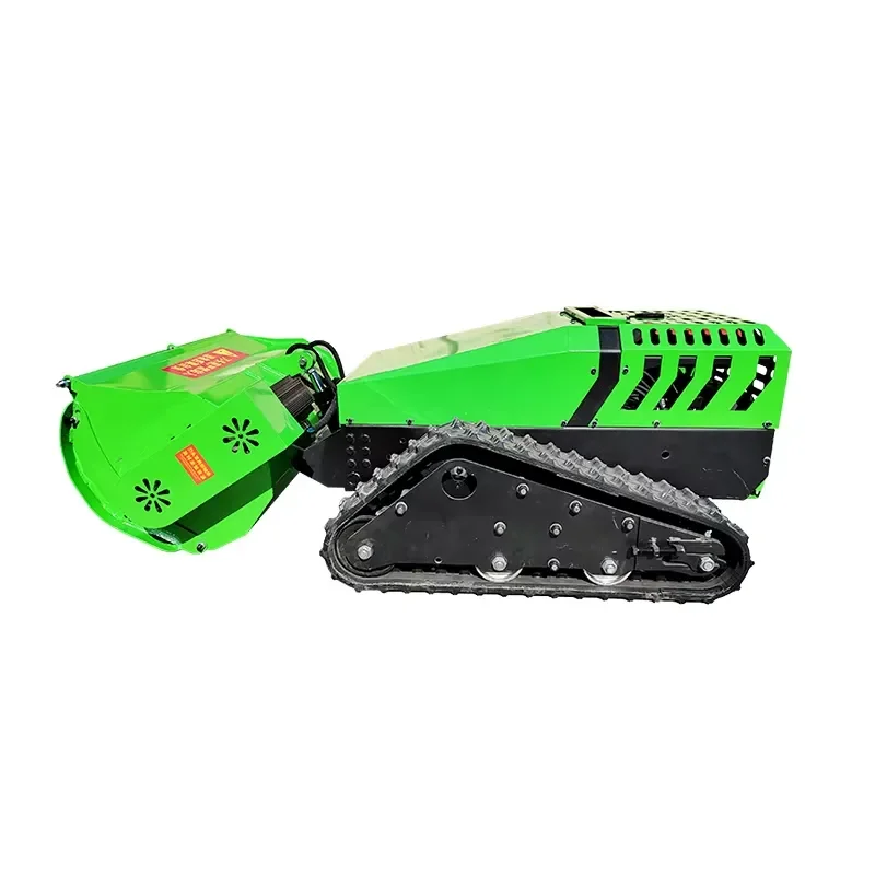 Fast Cutting Smooth Cutting Mini Crawler Automatic Lawn Mower All Terrain Cutting Land Reclamation Mower with Remote Control