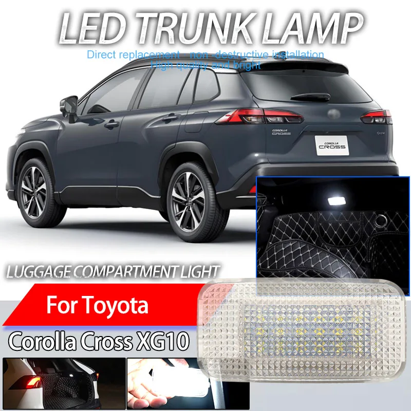 1Pcs Car LED Trunk Lights Luggage Compartment Lamps For Toyota Corolla Cross XG10 2022-up White Trunk Light Assembly Car Styling