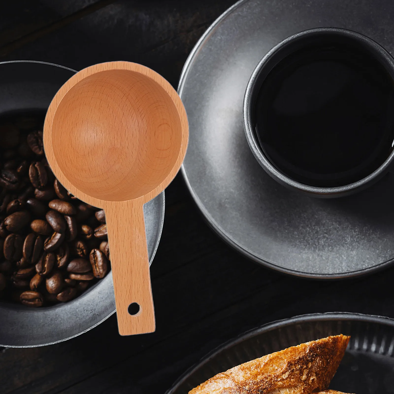 

5pcs Measuring Set Beech Wood Baking Cups Coffee Scoop Small Measuring Spoons Small Wooden Spoons Tea Salt Sugar Powder Herbs