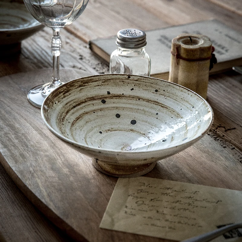 

Handmade Coarsetta 6.5-inch Soup Bowl Home Ramen Bowl Japanese Ramen Bowl Vintage Tableware