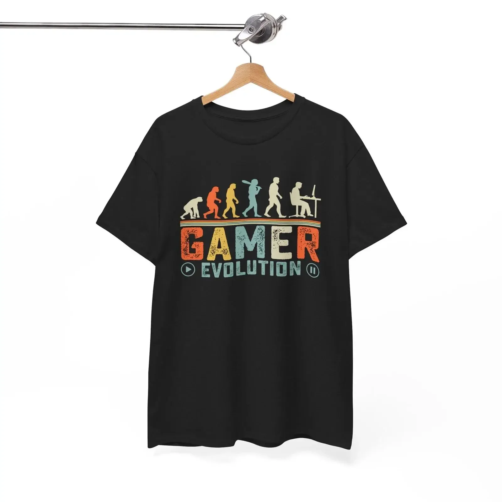Gamer Evolution T Shirt Video Game Lover Classic Gaming Image 1 of 4 vintage Washed Casual Breathable Stylish Unisex Versatile
