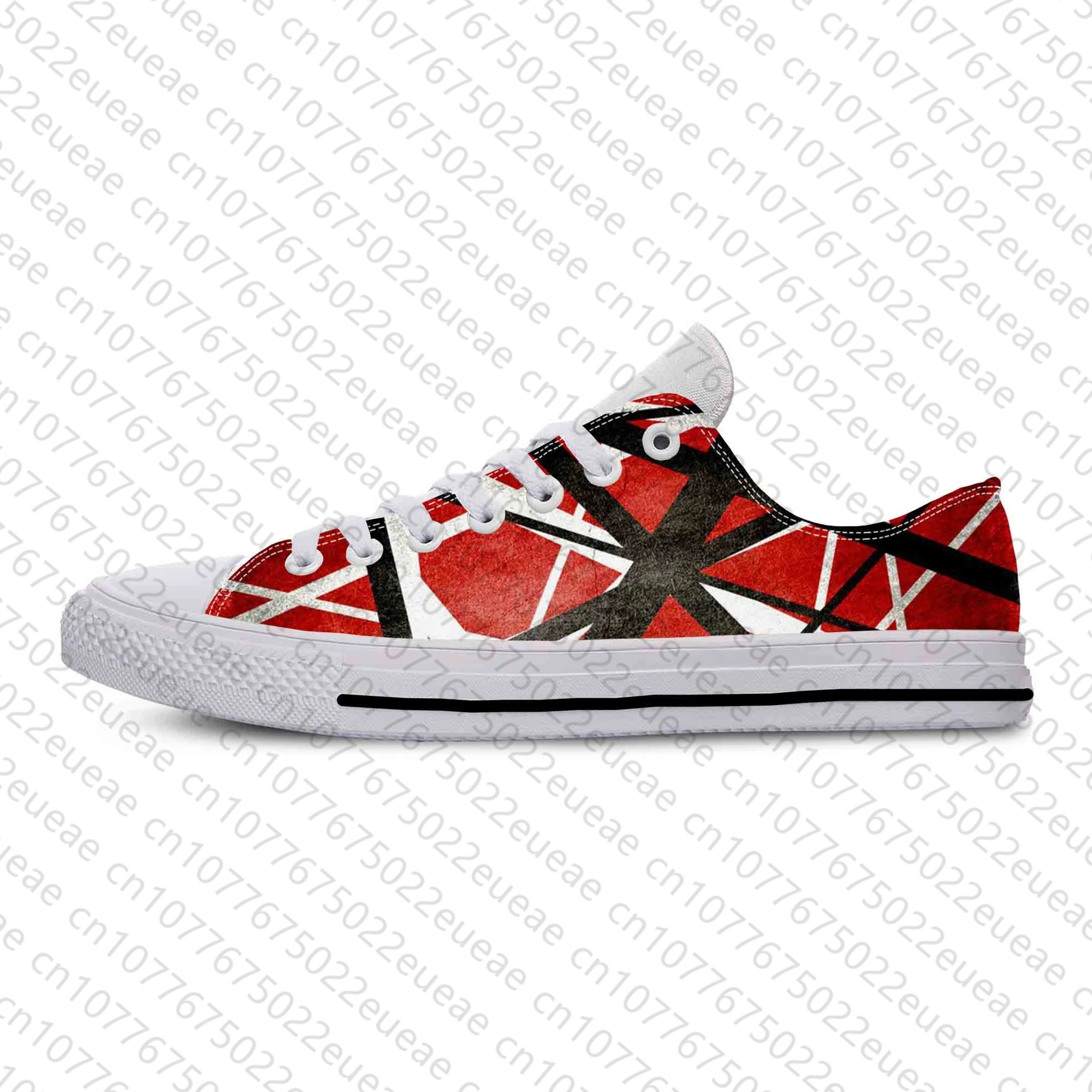 EVH 5150 Stripe Guitar Heavy Metal Rock Music Band Casual Cloth Shoes Low Top Lightweight Breathable 3D Print Men Women Sneakers