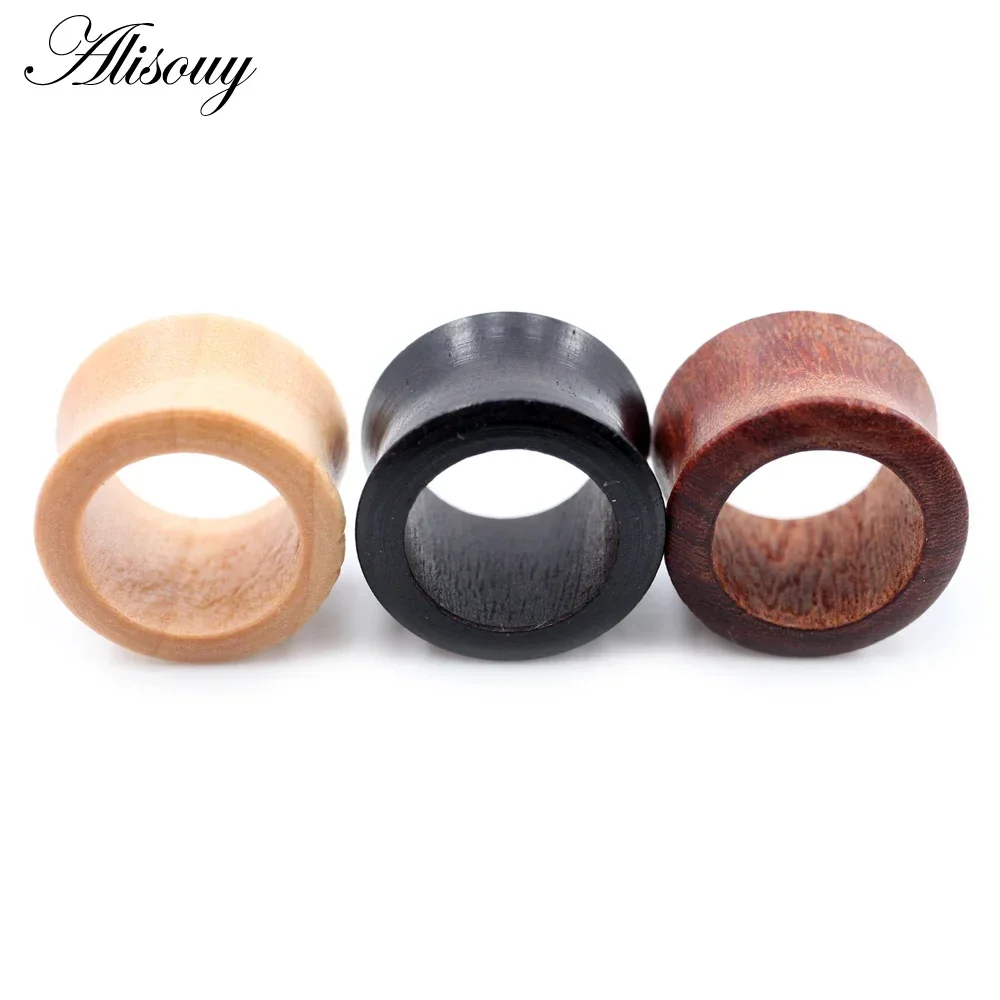2 Stück 8–25 mm Holz-Flesh-Ohrstöpsel, Tunnel, hohle Piercings, Earlets, Ohrring-Expander, Messgerät, doppelte Flare, Körperschmuck, Piercing