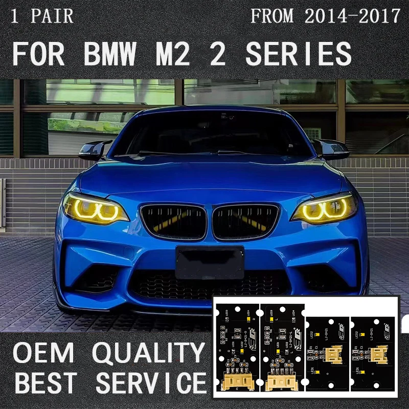 

Желтые модули DRL 63117388923, светодиодные платы дневного света 7388924 для BMW F22 F23 F87 M2 228i 230i M235i CSL ксеноновые фары