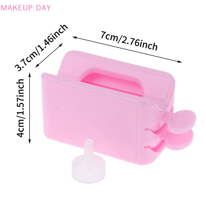 Double Layer Nail Glitter Powder Recycling Box Dip System Dust Collector Rhinestone Container Holder Manicure Storage Case