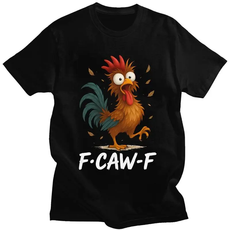 

Funny Chicken F-Caw-F Rooster T Shirt Men Women Short-Sleeve T-shirt Streetwear Casual Graphic Tee Tops Loose Oversized Clothing