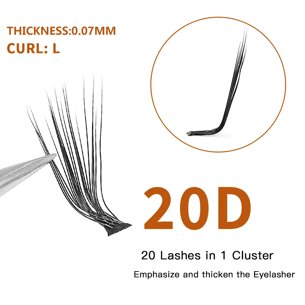 Eyelash Cluster 10D/20D L Curl 60 bundles/box Individual Eyelash Natural Eyelash extension Makeup Cluster Lashes Faux Mink