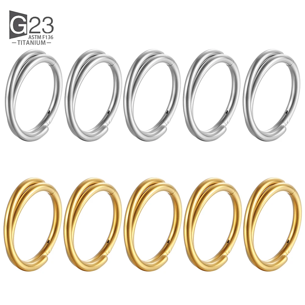 10 stk/partij G23 Titanium Neus Piercing Ring CZ Scharnierende Septum Clicker Segment Oorkraakbeen Tragus Helix Lip Ring Piercing Sieraden - afbeelding 1
