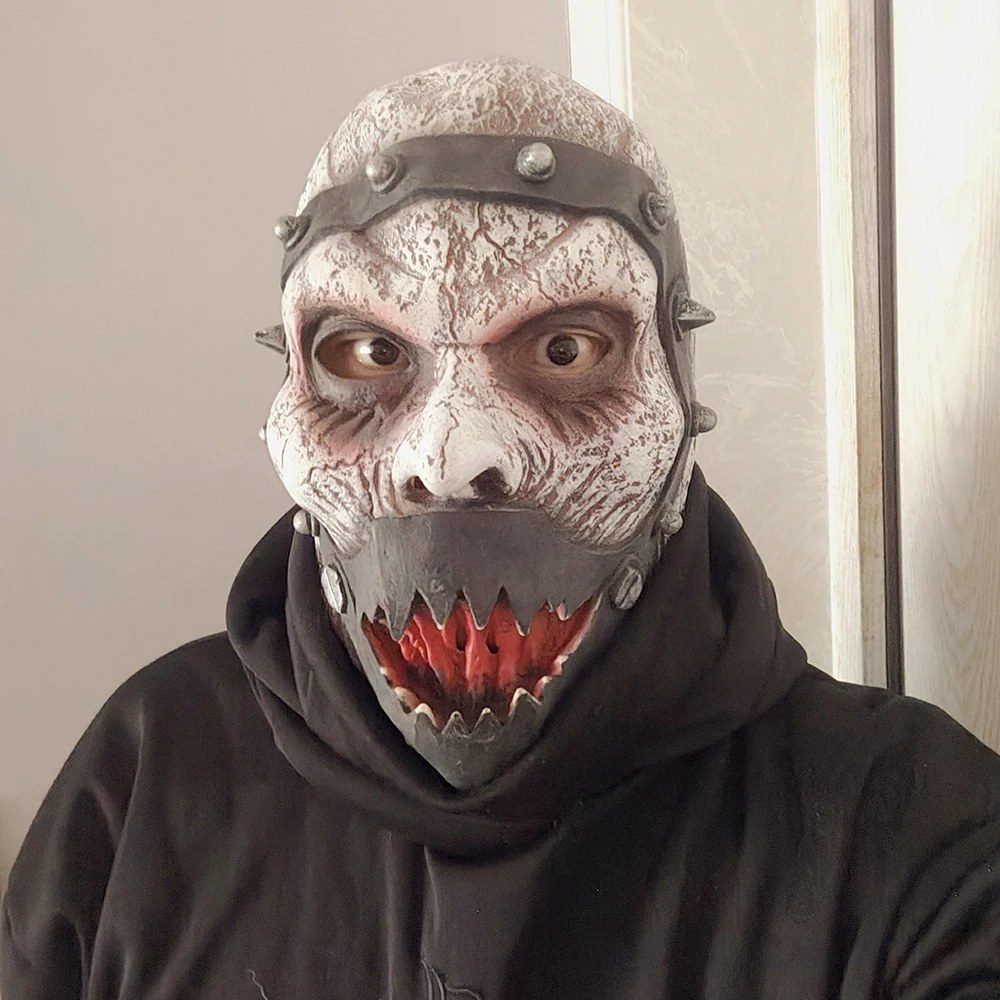 Casa stregata Prop Maschera di carnevale vintage Maschera di Halloween Maschera di guerriero vichingo in lattice per la stanza di fuga di Halloween Casa stregata