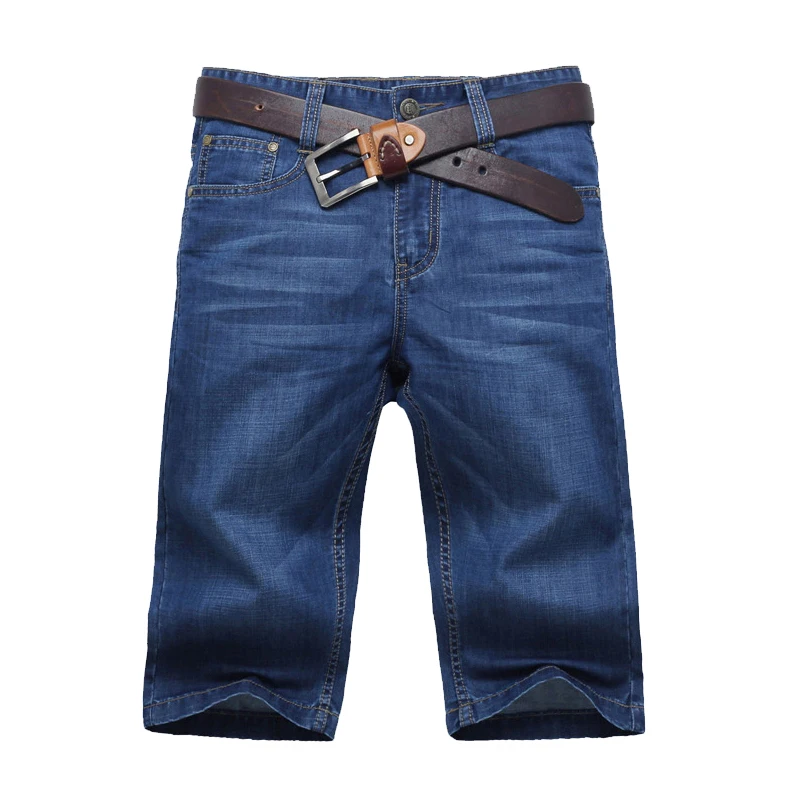 

Мужские джинсовые шорты больших размеров с высокой талией, прямого кроя, летние, свободные, из тонкого хлопка, на молнии, в стиле бизнес-кэжуал