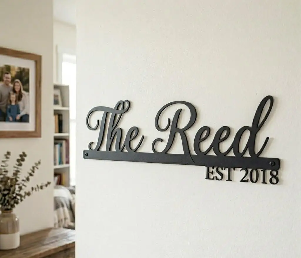 Personalized Family Name Metal Sign | Custom Last Name Metal Wall Sign| Established Family Sign| Housewarming Gift