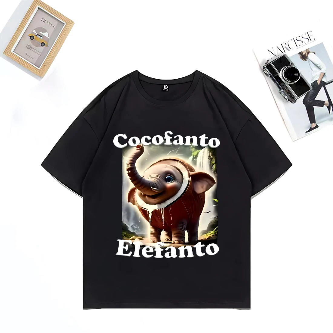

Cocofanto Elefanto T Shirt Funny Italian Brainrot Meme Graphic Clothing men women short sleeve Cotton Unisex Hip Hop streetwear