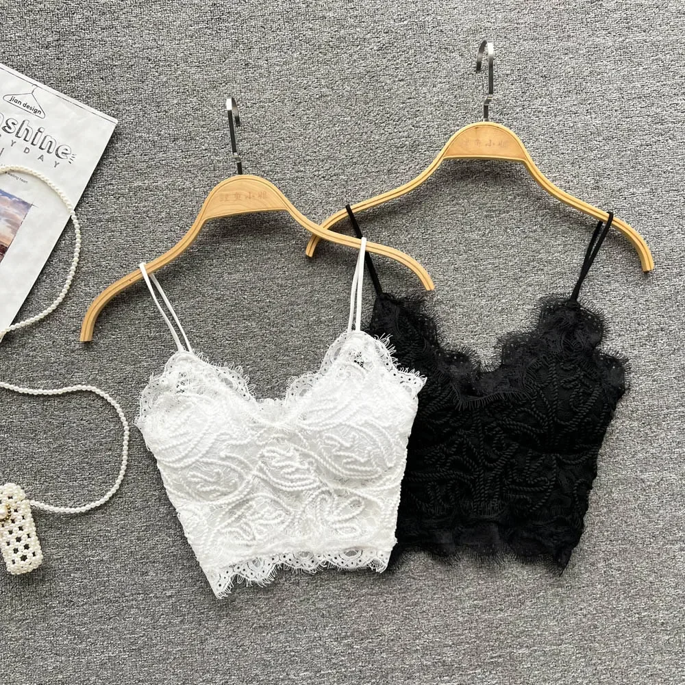 

Spagetti Strap Tank Top Sexy Debardeur Femme Bra Ropa Mujer Gorset Lace Tops for Women Camisoles Harajuku Tanks Dropshipping