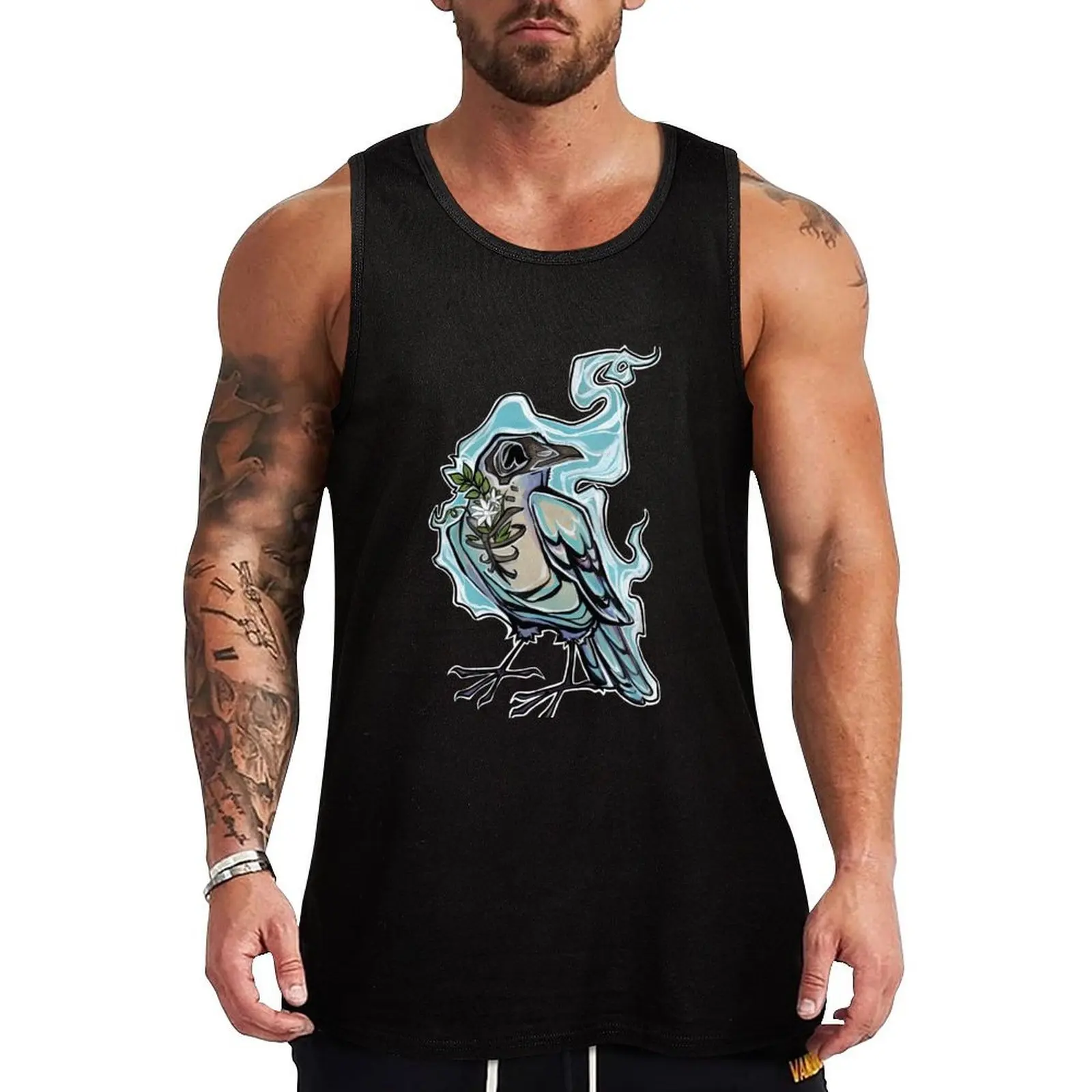 Ghost raven Tank Top Weekend Casual Tank Top Loose Sleeveless Lightweight