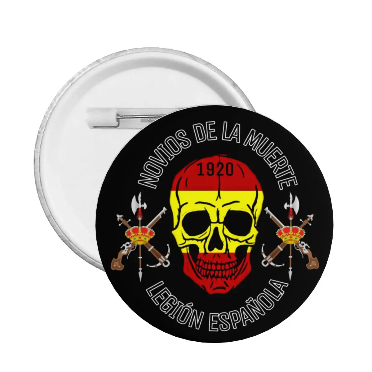 Spanish Legion Pin Back Buttons for Hats Customizable Spain Coat of Arms Badges Brooch Pinback