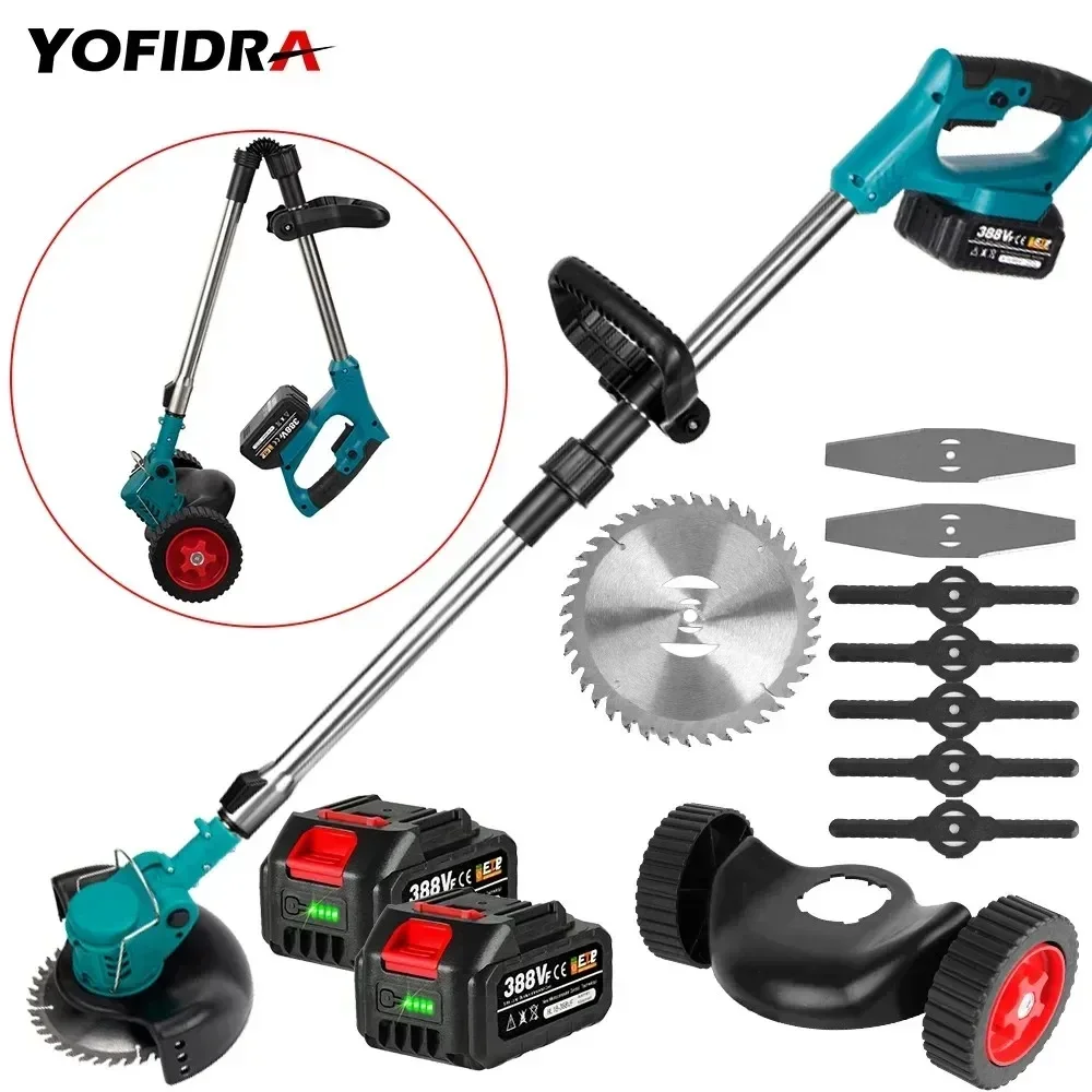 

1500W 7 Inch Cordless Electric Lawn Mower Length Adjustable Handheld Rechargeable Garden Pruning Tools For Makita 18V Battery