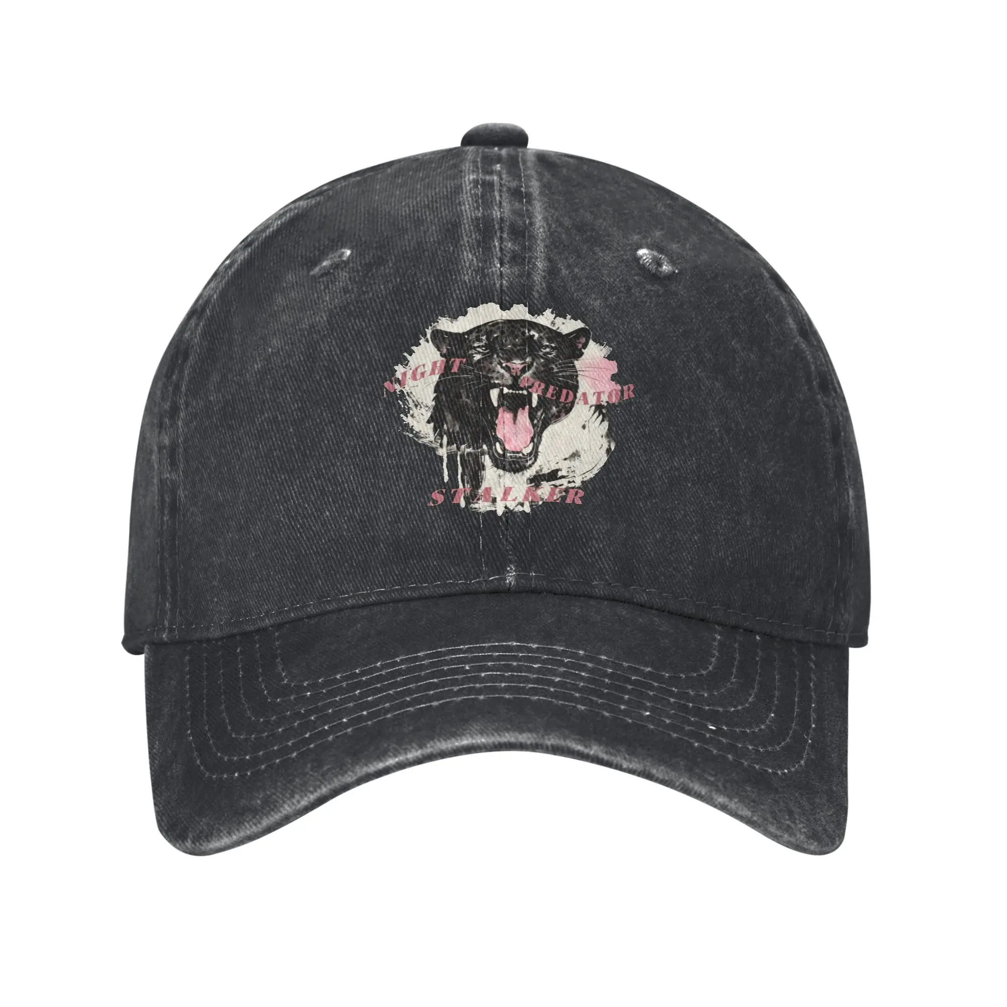 Pure Color Hats Night Predator Stalker Ink Splash Black Panther Watercolor Art Women's Hat Sun Visor Baseball Caps  Peaked Cap