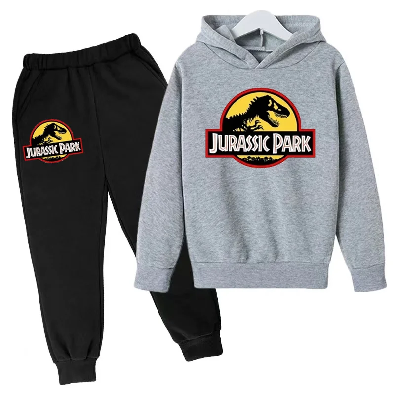 Pakaian anak-anak Gambar dinosaurus Jurassic Park pakaian balita anak perempuan anak laki-laki Baju kaus Anak perempuan cantik 3-12Y Set mantel kasual Mode hadiah