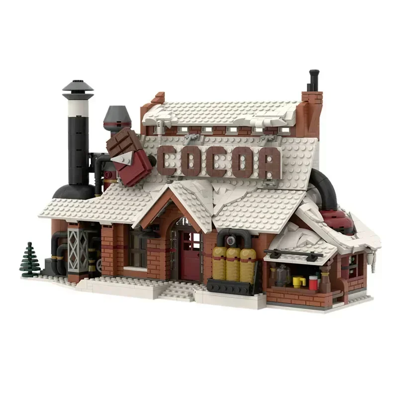 Street View Model MOC Building Brick Chocolate Family Small Workshop Modular Technology Gift Holiday Assemble Children Toys Suit