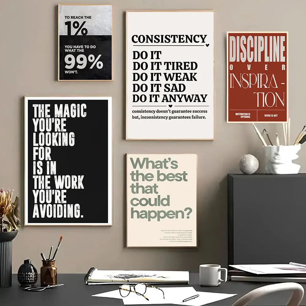 Affiches d'art minimalistes avec citations motivantes et inspirantes, impressions sur toile, décorations murales pour la maison, le bureau et la chambre