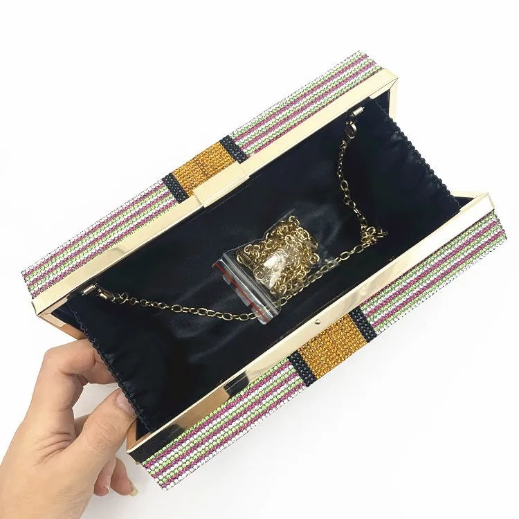 Luxury Money Clutch Rhinestone Purse 10000 Dollars Stack of Cash Evening Handbags Shoulder Wedding Dinner Bag 8 Color Wallet