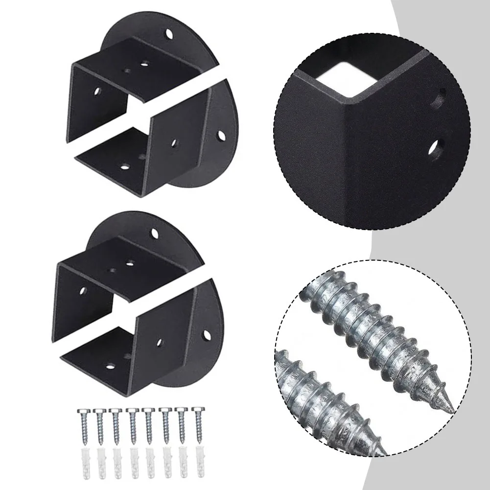 Carbon Steel Post Base Brackets for Pergolas Adjustable Fit for Various Sizes with Simple Installation Instructions
