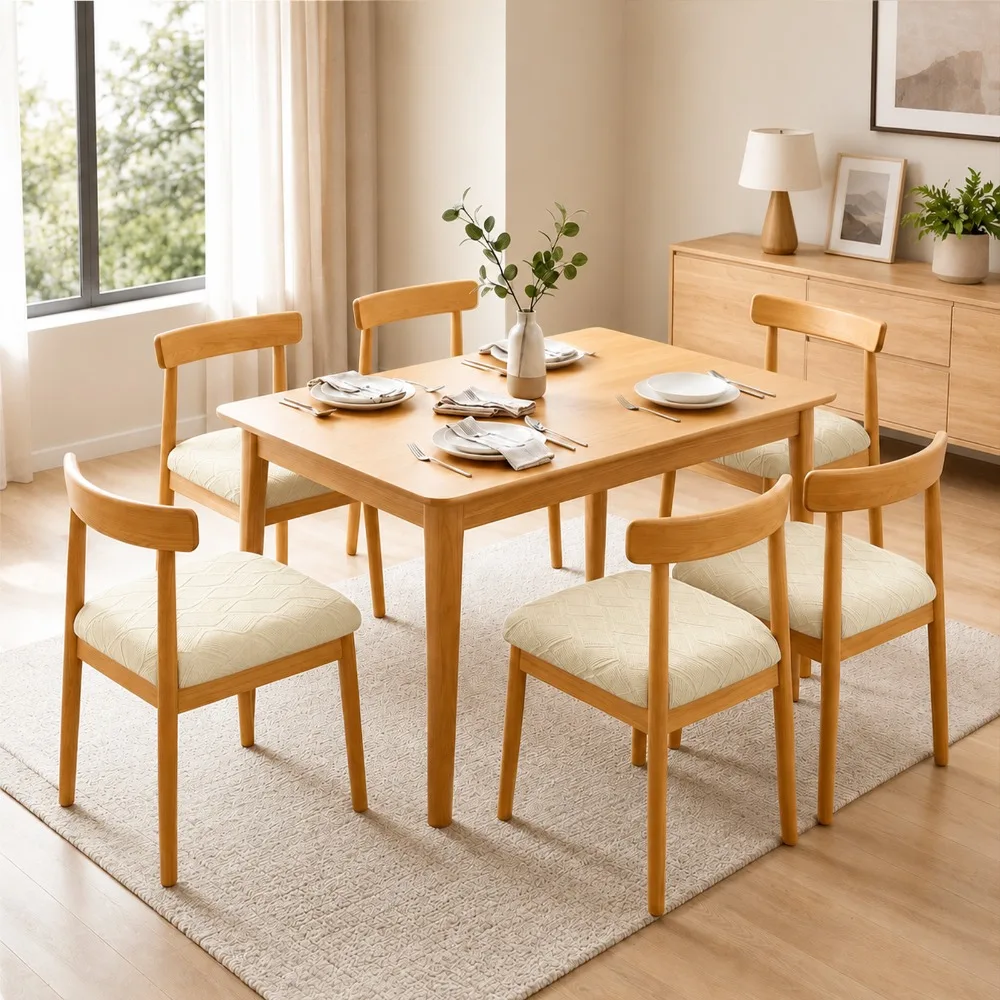 New Elastic Jacquard Chair Cover Home Dining Chair Seat Cushion Cover Dustproof Stain-Resistant Universal Chair Seat Protector