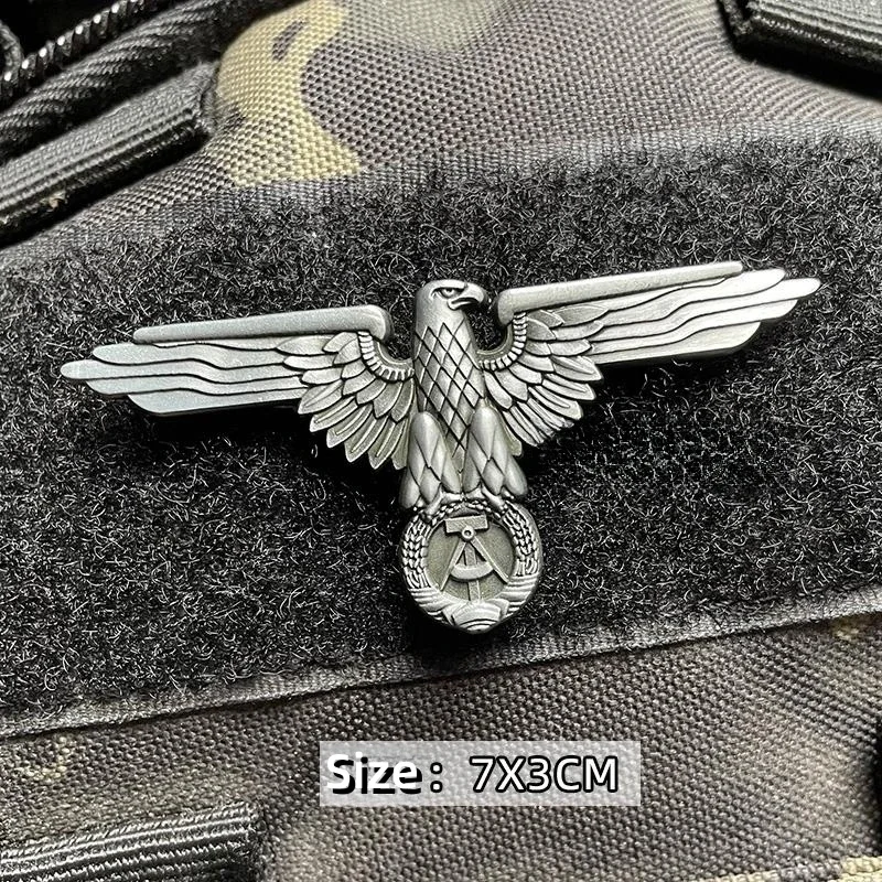 Wschodnioniemiecki Eagle metalowy znaczek Morale wschodnioniemiecki haczyk i naszywka taktyczna naszywki wojskowe plecak