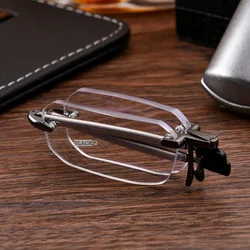 Foldable Rimless Reading Glasses Men Anti-blue Light Eyeglasses Women High Quality New Design Hyperopia Reader