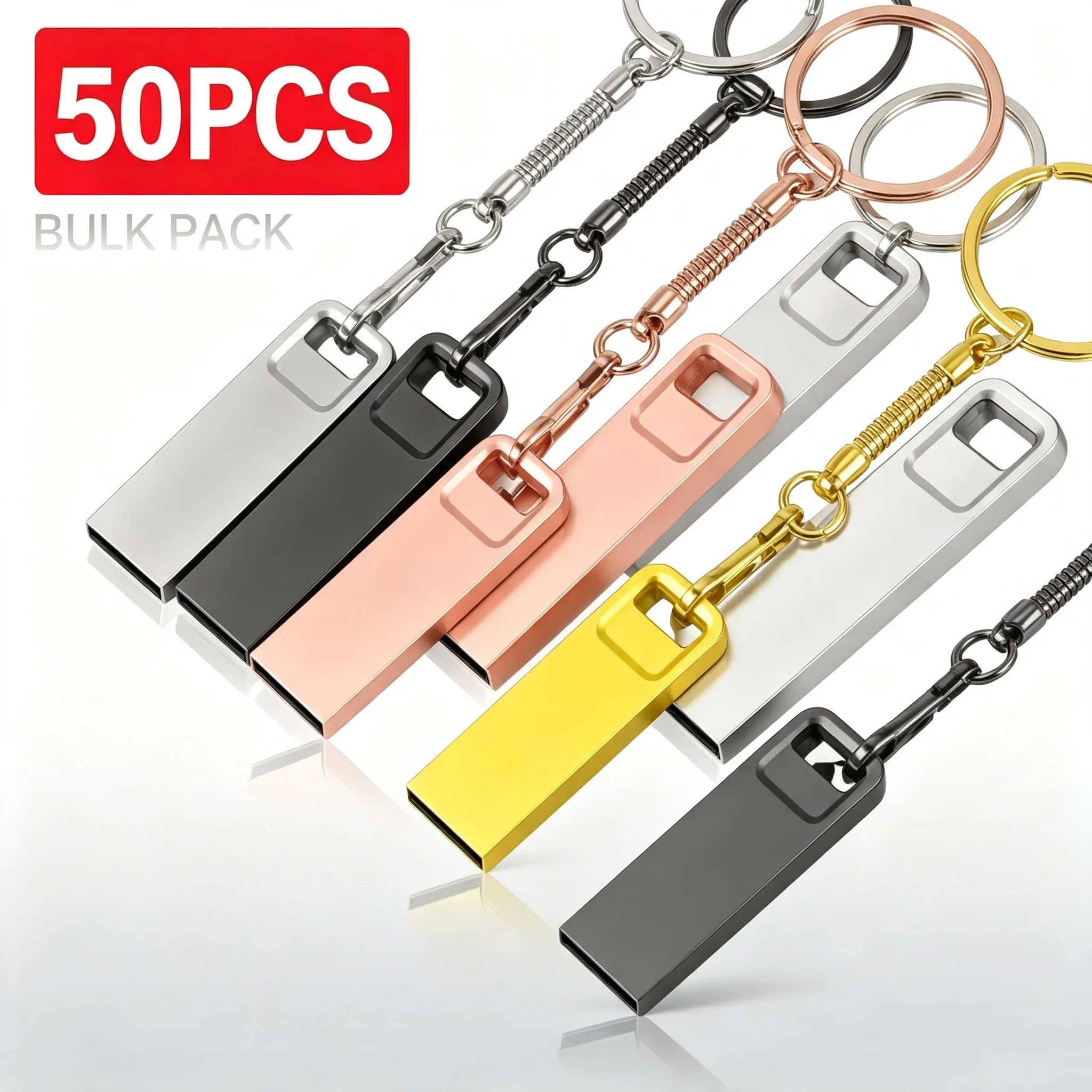 50PCS USB 2.0 Flash Drives 128GB 64GB 32gb Pen Drive Free Custom Logo Memory Stick 16GB 8GB 4GB Wedding Gift U Disk for Laptop