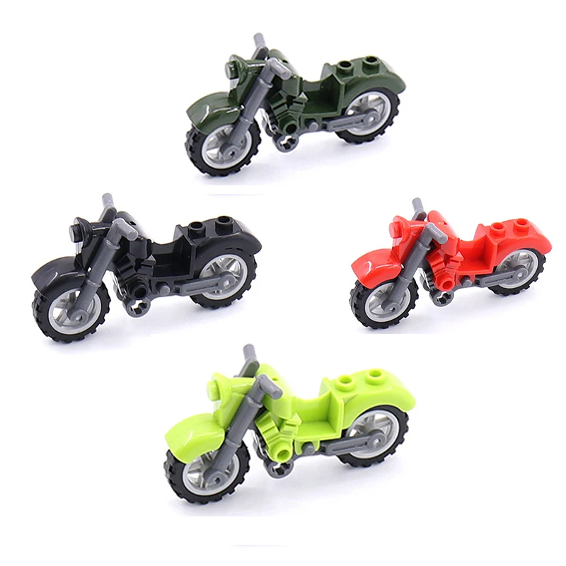 Military Weapon Motorcycle Many Colors Toys For Children Accessories War II Transportation Facility Militaries Compatible Blocks