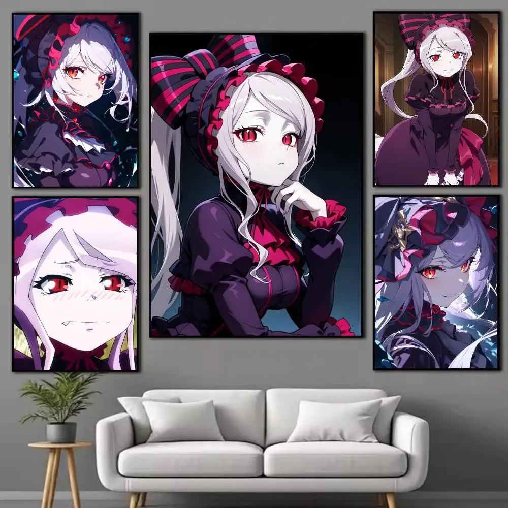 Anime O-Overlord Shalltear Bloodfallen Poster Waterproof Wall Art Sticker For Bar  Room Vintage Decor High Quality Print Gift