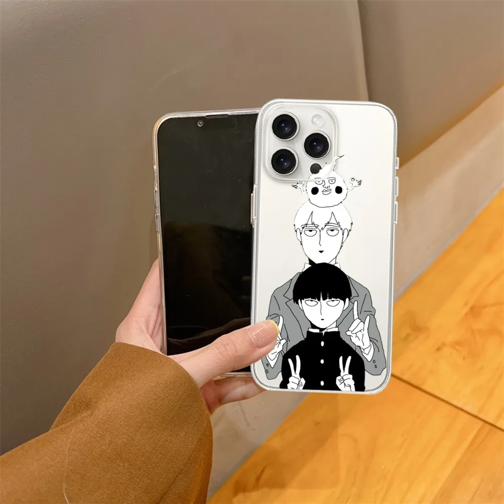 Mob Psycho 100 Shigeo Kageyama  Phone Case For iPhone16 15 14 13 12 11 Mini Pro Max X XR XSMax Plus SE20 Transparent Cover