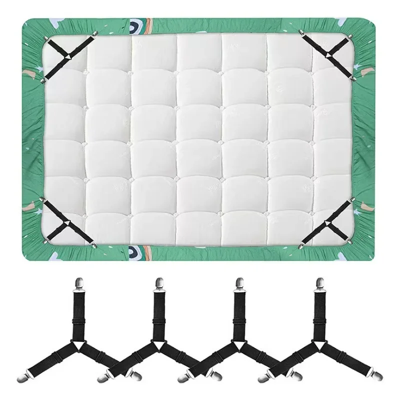 Universal Bed Sheet Fixed Holder High Elastic Adjustable Crisscross Fastener Straps Kits Non-Slip Sofa Cover Clips