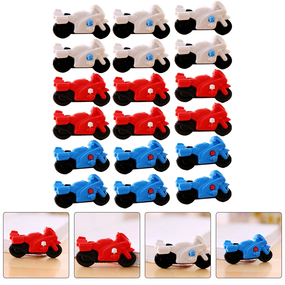 

20 Pcs Mini Erasers for Bulk Locomotive Styling Motor Bike Toddlers s Rubbers Student