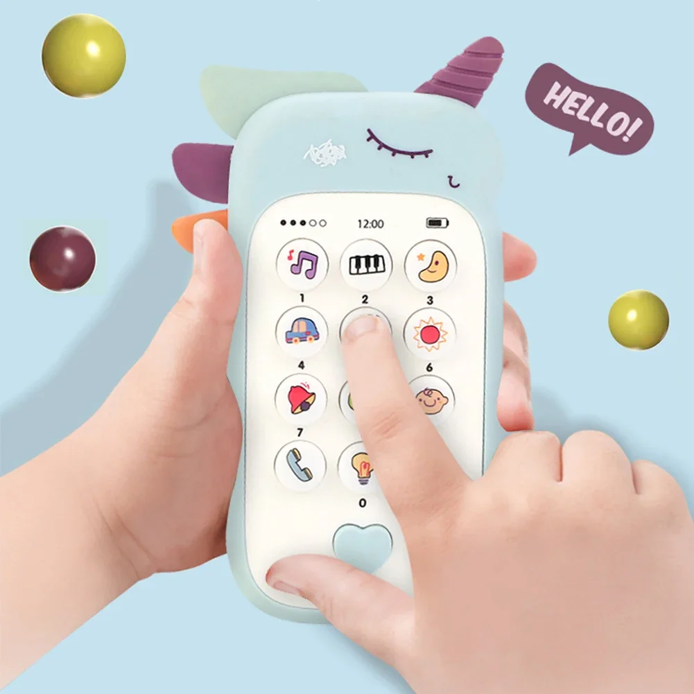 Multifunctional Simulation Phone Kids Infant Early Educational Toy  Music Sound Telephone Sleeping Toys with Teether Kids Gifts