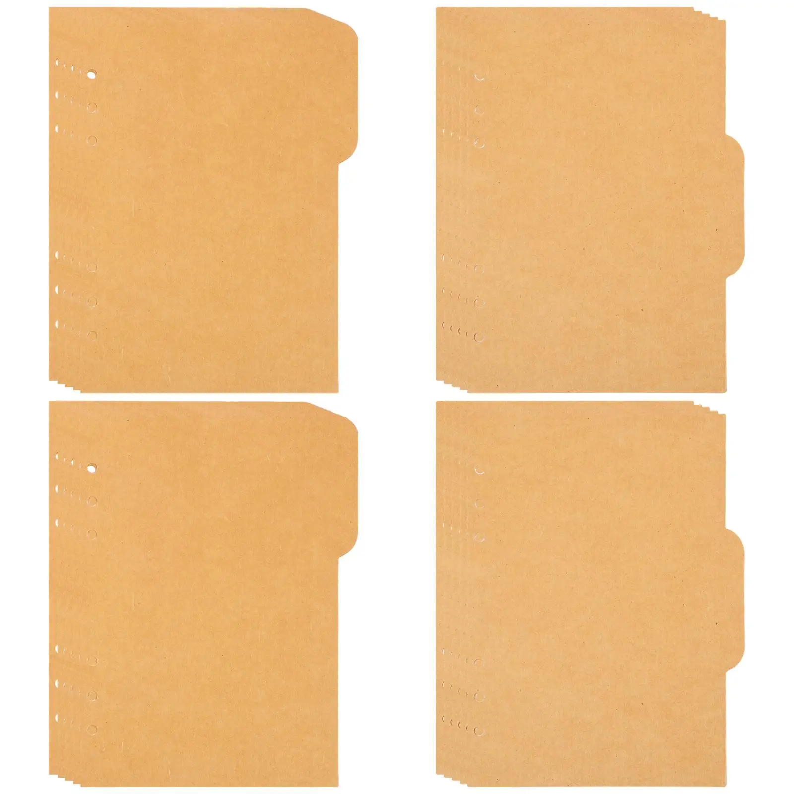 4 Sets/20PCS Index Spacer Paper Insertable Note Book Page Dividers Binder A5 Indexes Ring