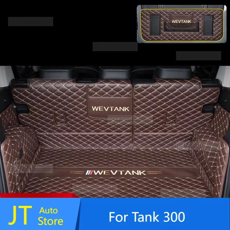 

For WEY GWM Tank 300 2021 2022 2023 Car Trunk Protection PU Leather Mat Catpet Interior Modification Cover Part Auto Accessories