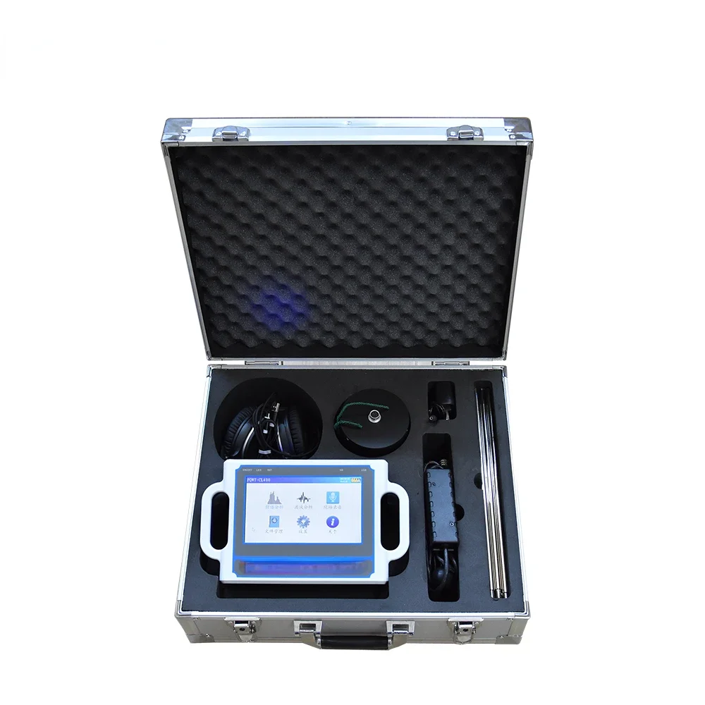 

PQWT CL400 Water Supply Pipelines Leakage Point Locator Metal Pipe Plastic Pipe Detection Machine Portable Water Leak Detector