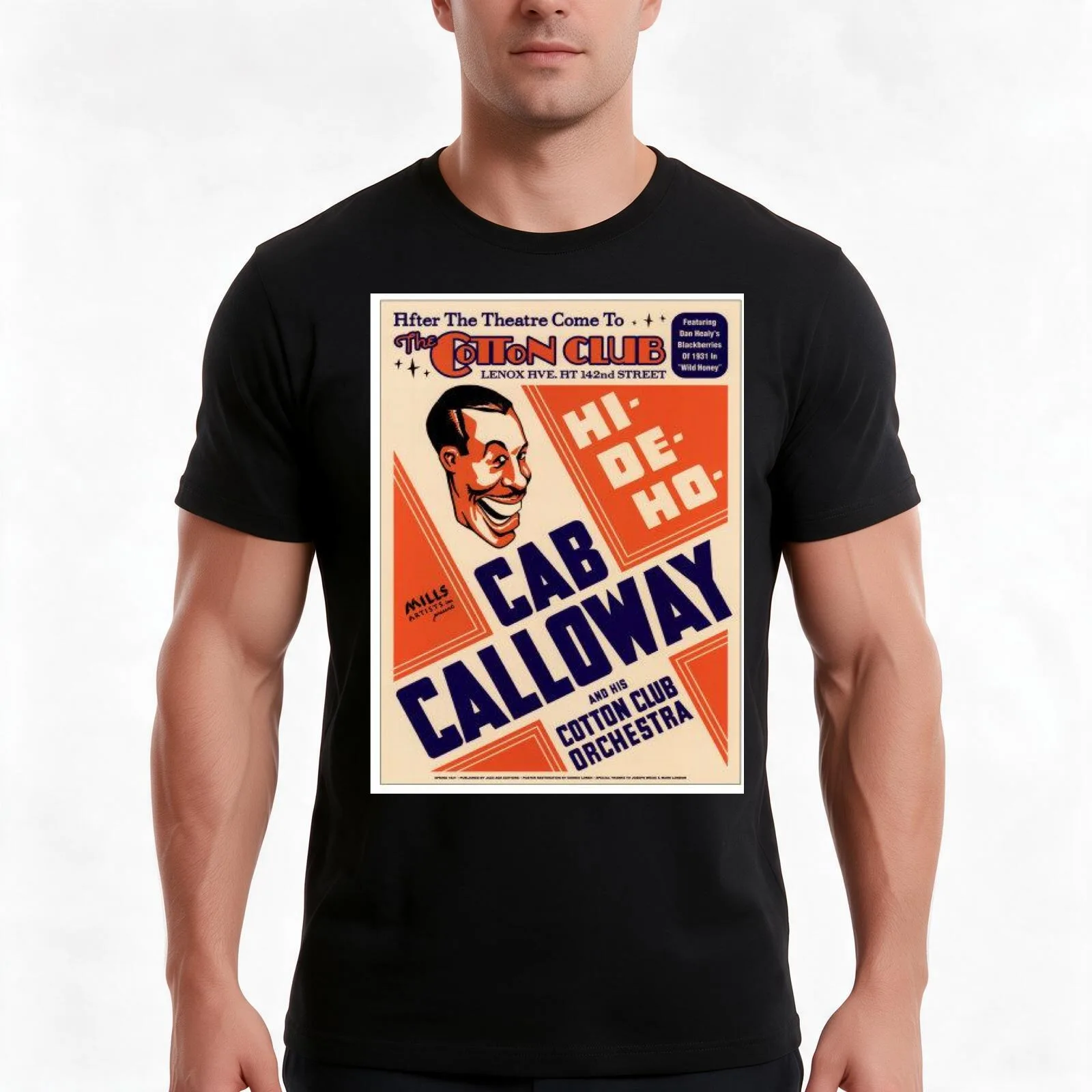 Cab Calloway- HI-DI-HO Retro T-Shirt, Summer Casual Cotton Tee, Oversized Streetwear Tops, Vintage Graphic Print, 100% Cotton