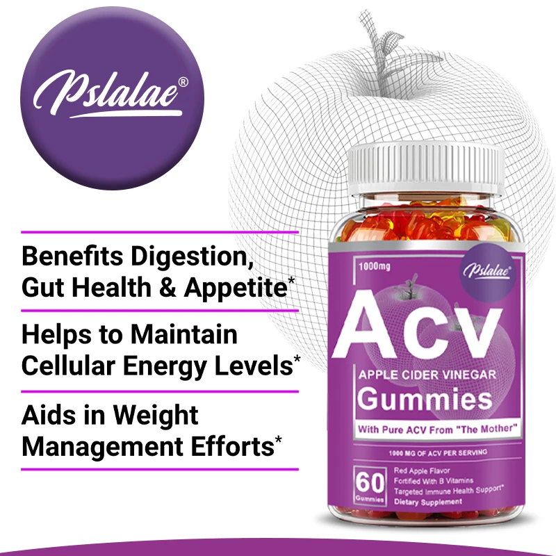 Apple Cider Vinegar Gummies - Burn Fat, Promote Metabolism, Control Appetite, Relieve Flatulence