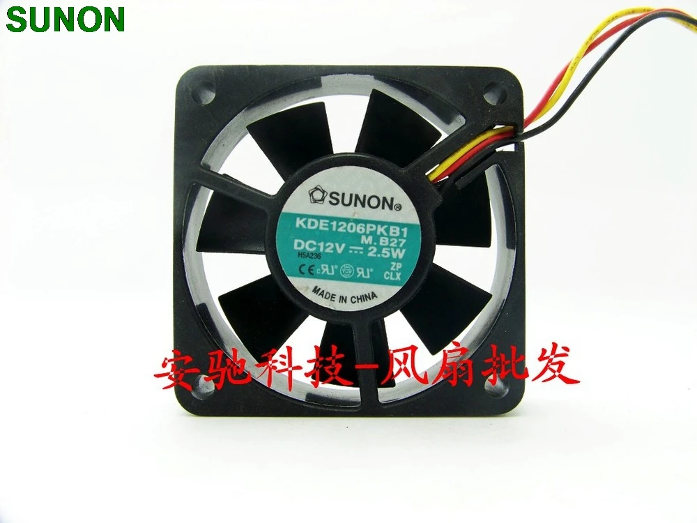 

For Sunon KDE1206PKB1 DC 12V 2.5W 6015 6cm 60mm three -wire axial cooling fans