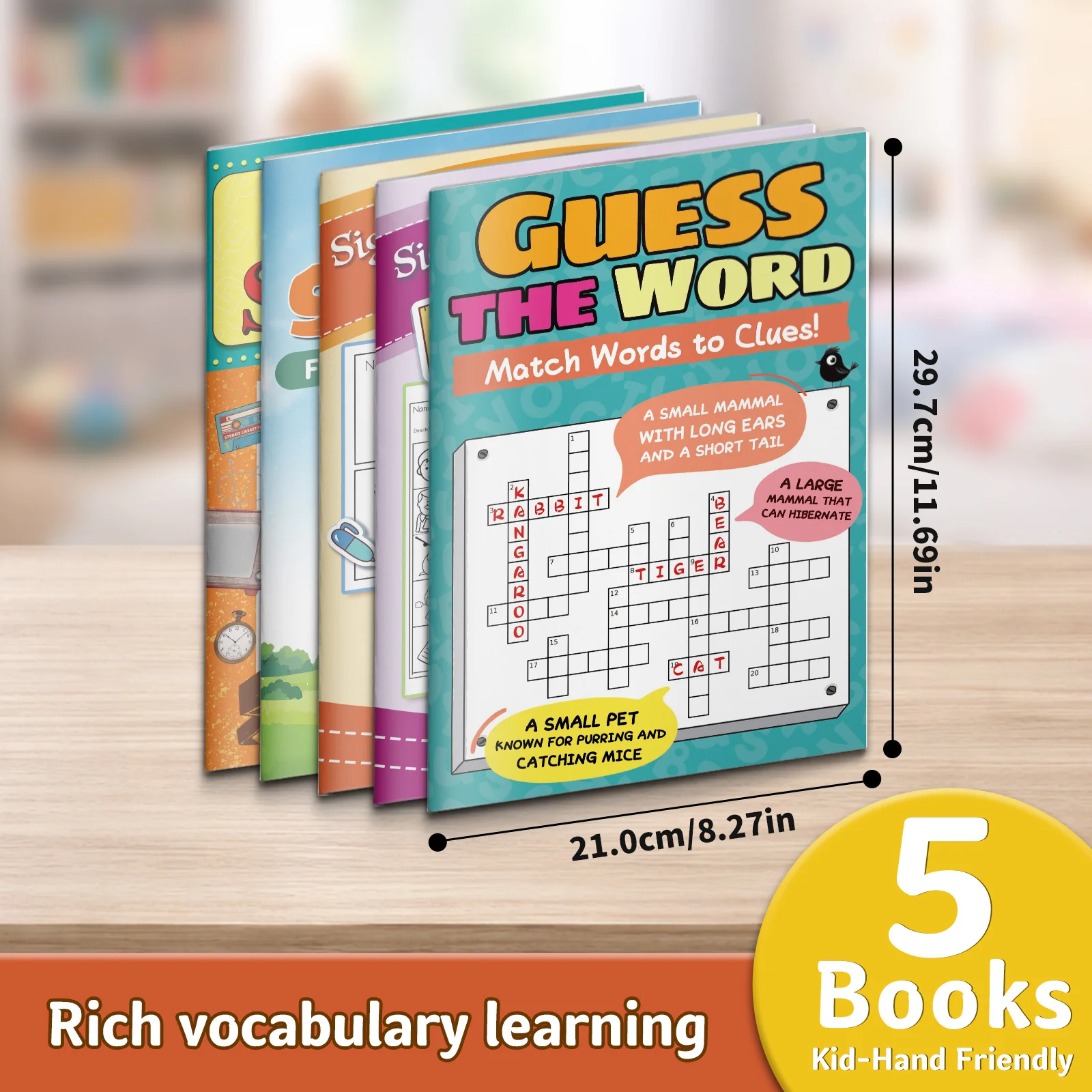Word Skills Activity Book Set for Kids, A 5-Book Collection Combining Word Search Puzzles, Sight Word Workbooks