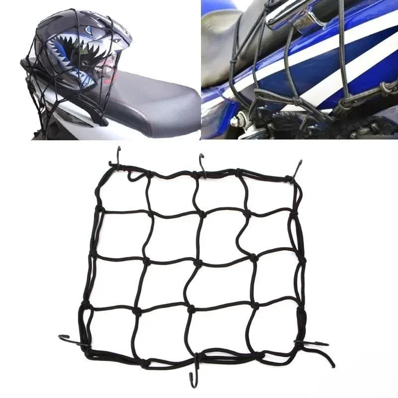 Motorcycle Luggage Net Bike 6 Hooks Hold Down Fuel Tank Luggage Mesh Web Styling High Quality Moto Adjustable Cargo Net