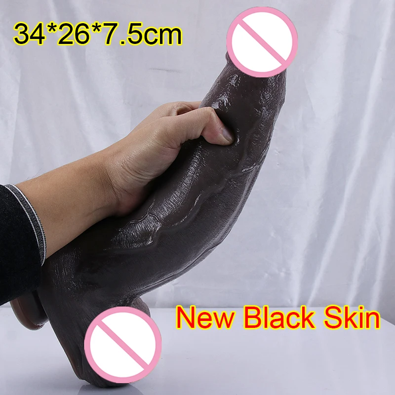 

Biggest Silicone Dildo Realistic Black Penis Huge Thrusting Dick Strapon Suction Cup Adult Anal Sex Toys For Woman Masturbation