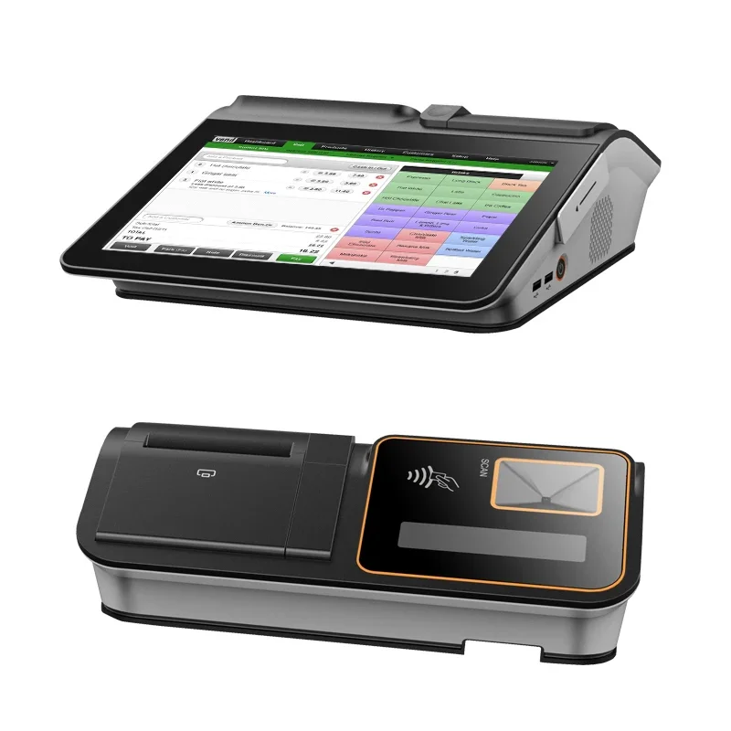 Novo ponto de venda tudo-em-um android nfc pos sistema terminal caixa registradora com impressora