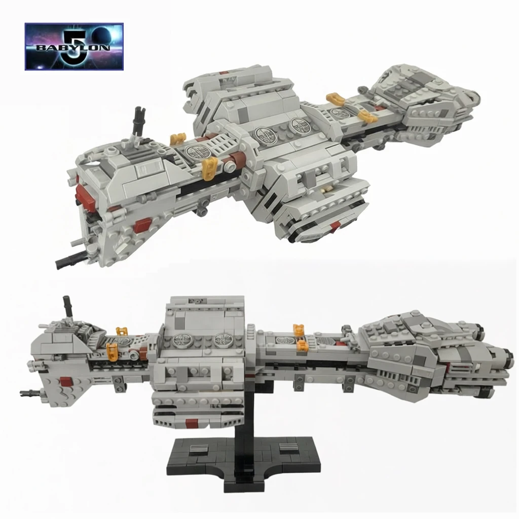 

2026 НОВЫЙ MOC The Babylon Starship Omega-классный разрушитель культовый корабль, набор строительных блоков, версия в масштабе миди, набор кирпичей, игрушки, подарки