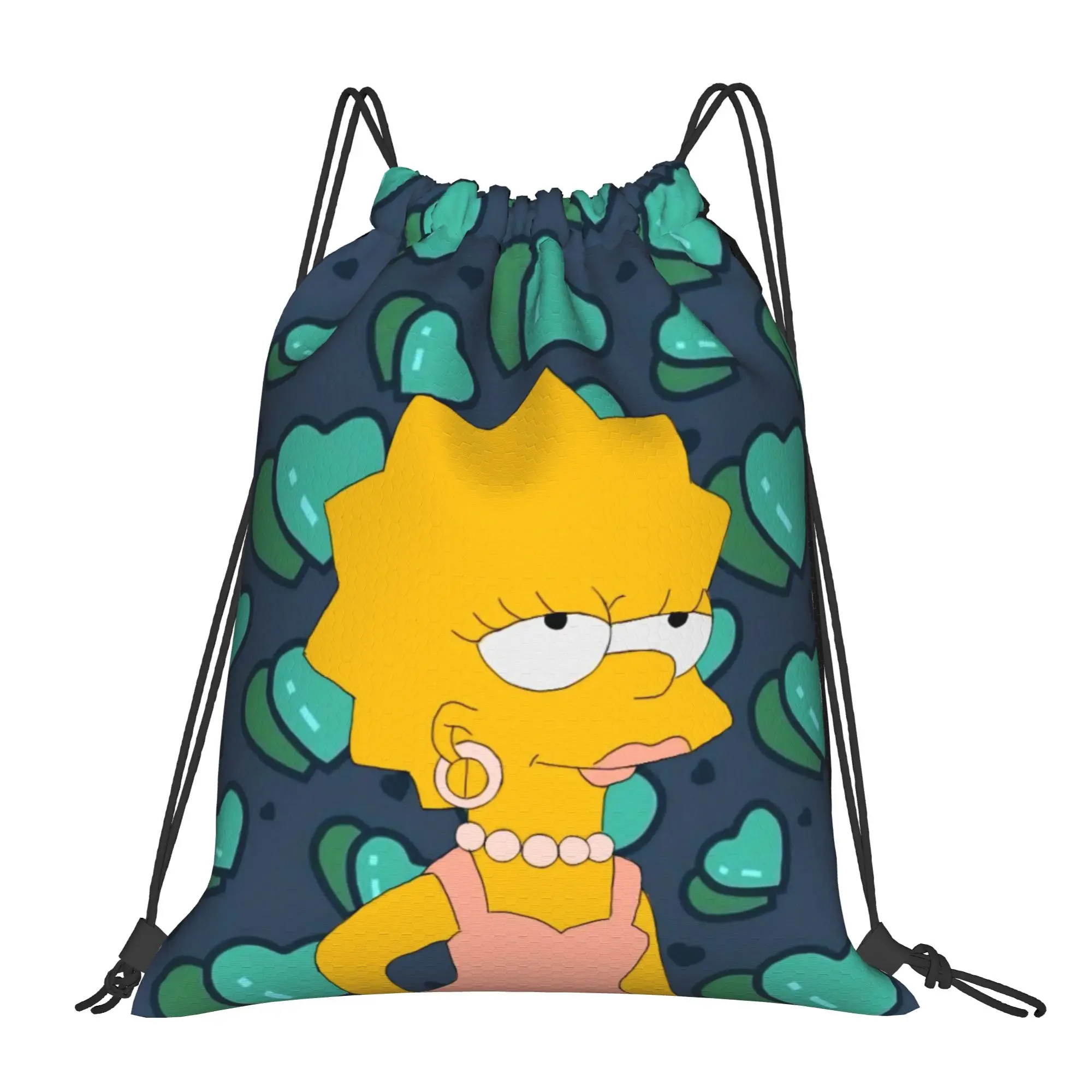 Рюкзак-мешок на шнурке с мультяшным принтом Simpsonsed, спортивная сумка для тренажерного зала, водонепроницаемый мешок для тренировок.
