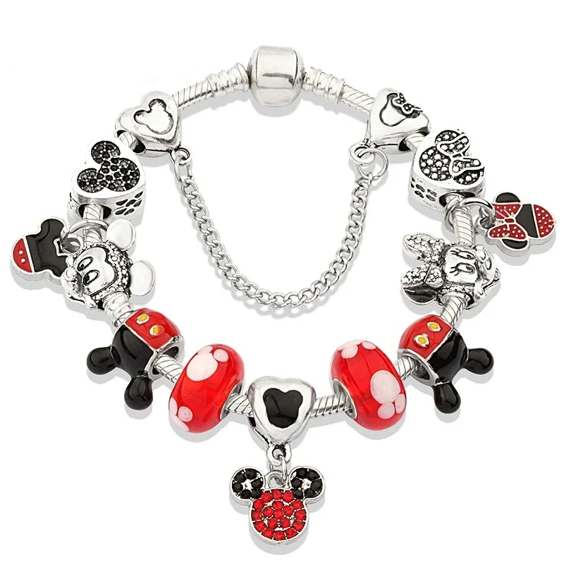 2022 Disney Classic Design Mickey Mouse Collection Bracelets Mickey and Minnie Lady Bangles Charm Jewelry Accessories Gifts