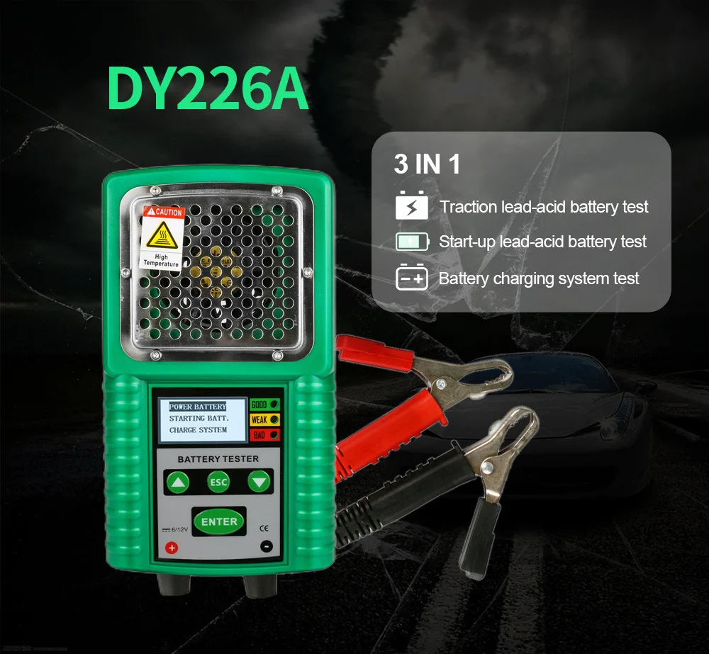 DUOYI DY226 Battery Tester 6V 12V DC UPS Automotive Solar Energy Storage Marine DY226A Check Quick Cranking Charging Circut Tes